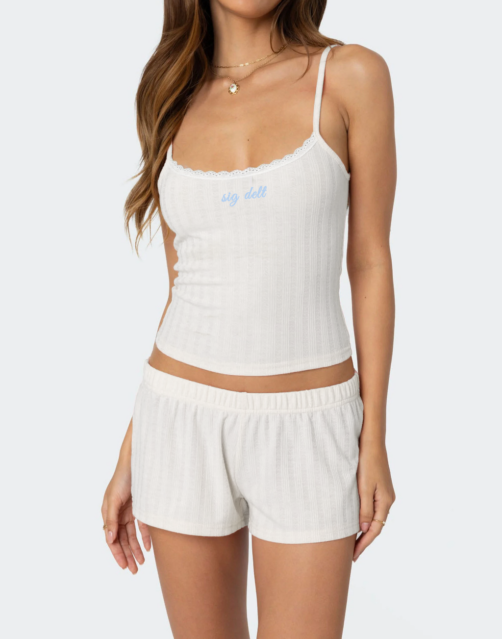 Sigma Delta Tau American University | Pointelle Tank & Short Set